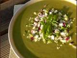 Soupe froide Courgette, Poivron, Basilic et Feta