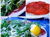 Carpaccio de bresaola, roquette et romano