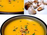 Potage de courge butternut (ou buttercup) à l'ail rôti