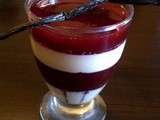 Verine panacotta érable, vanille, et coulis de framboise