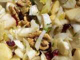 Salade du jour : poire, pomme, endive, fenouil, endive, gingembre, noix, vanille, cranberry