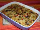 Clafoutis aux légumes de fin d'été (courgettes, poivrons, aubergines)