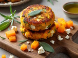 Savoureuses galettes de citrouille et feta