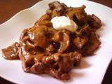 Boeuf strogonoff aux champignons et à la crème