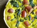 Quiche aux épinards aux knackis et curry