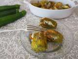 Fleurs de courgettes farcies à la crétoise – végétarienne