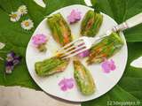 Fleurs de courgettes farcies roquefort-noisette