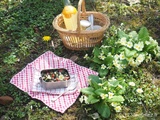 Salade de lentilles, épinards et truite fumée