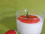 Bavarois de fromage blanc et coulis de fraises