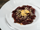 Carpaccio de fondue de Limousine maturée au sel et au Porto