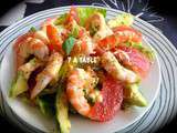 Salade fraicheur crevettes avocat pamplemousse