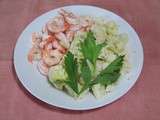 Chou fleur sauce au miel et crevettes