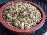 Crumble aux poireaux, tofu et flocons de quinoa