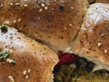 Buns farcis/pesto/poulet/mozzarella