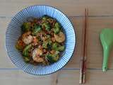 Nouilles sautées Crevettes et Brocoli