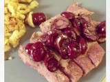 Magret de canard aux cerises