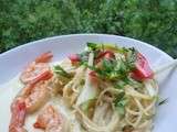 Spaghetti façon thaï aux crevettes