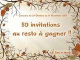 50 invitations au resto à gagner