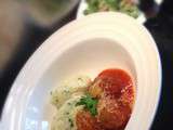 Minis Boulettes aux tomates séchées et purée aux herbes