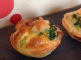 Quiches, brocoli, noix et roquefort