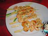 Brochettes de gambas