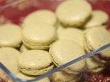 Macarons thé matcha framboises