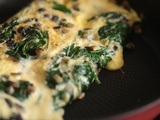 Omelette épinards champignons au fromage