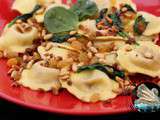 Ravioli ricotta aux pignons et raisins secs