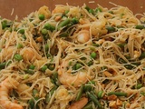 Salade froide aux vermicelles de riz et crevettes