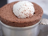 Soufflé au chocolat et à la vanille