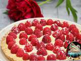 Tarte aux framboises à la crème de lait