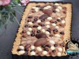 Tarte de Pâques amandes chocolat et poires