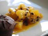 Coeur coulant chocolat et sa compotée d'ananas