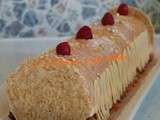 Buche chocolat blanc caramel framboise