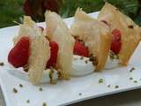 Millefeuille aux fraises et cremeux au fromage blanc