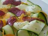 Salade de courgettes au magret fume