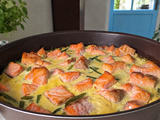 Clafoutis au saumon et haricots verts ig bas