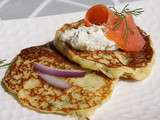 Blinis de pommes de terre à l'aneth à la plancha