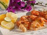 En attendant Noël # Brochettes de gambas flambées au rhum