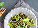 Salade de haricots verts, olives & aubergines grillées