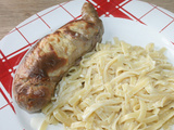 Andouillette de Jargeau au four sauce au chèvre frais et crème de soja