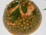 Aspic de gambas aux petits pois