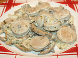 Boudin blanc au Porto, champignons et sauce à la crème