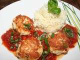 Boulettes de merlu (colin) sauce tomates