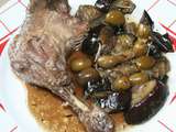 Cuisses de canard gras aux olives et aubergine