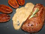 Filet de cerf mariné au poivre et romarin, sauce crème-poivre-romarin