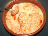 Fondue savoyarde aux gambas ou crevettes roses