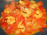 Gambas aux tomate et poivron (Sri Lanka)