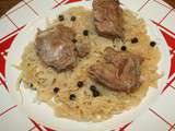 Joues de porc au Riesling sur lit de choucroute