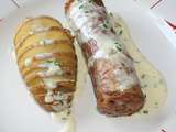 Pomme de terre à la suédoise, andouillette au four, sauce crème Boursault®, ciboulette